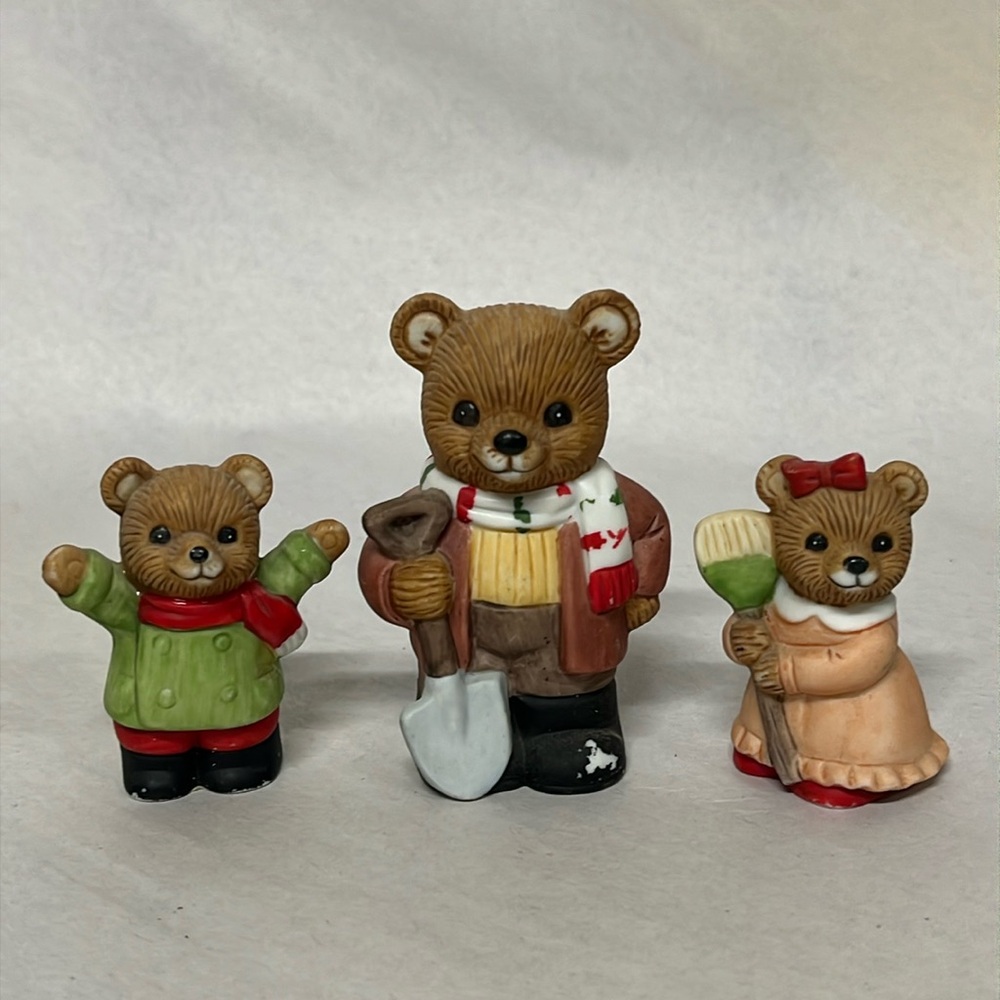 Vintage Set of 3‎ Homco #5101 Christmas Bears
